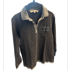 Navy Long Sleeve Boys Polo Shirt with TC Logo